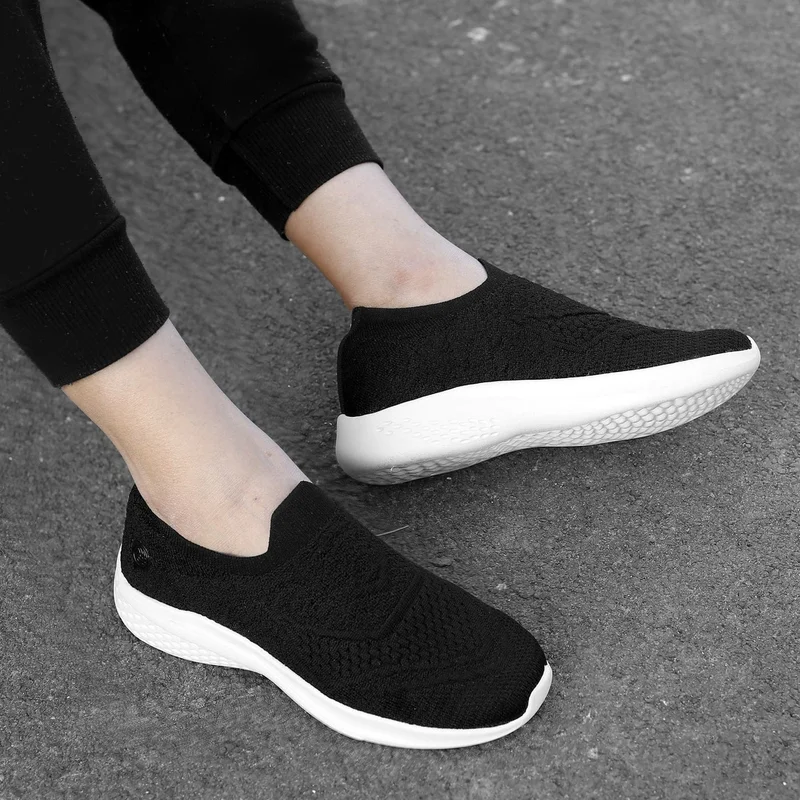 Bacca Bucci Black WALKER Slip-On Walking Breathable Mesh Sports Shoes for Women | Best Price UAE